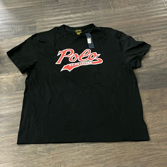 【関税送料込み】Polo Ralph Lauren Script Black T-Shirt Polo Ralph Lauren Mens Performance T-Shirt (M, Polo Black